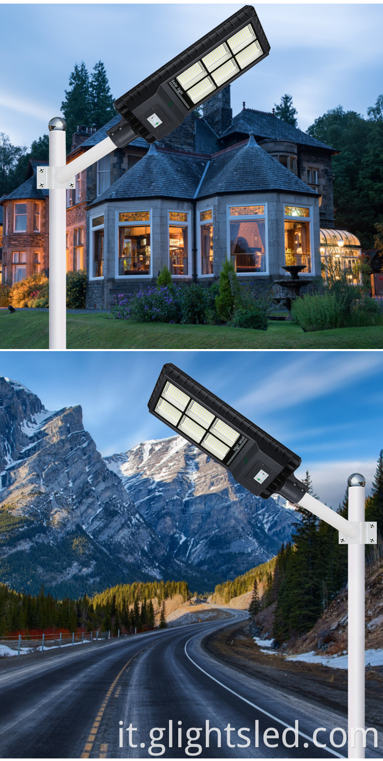 Energy savinge ip65 outdoor smd alluminio impermeabile tutto in un lampione solare a led 60w 100w 120w